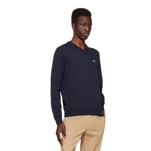 LACOSTENavy V-Neck Sweater
